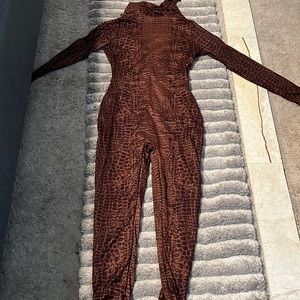 Brown body suit